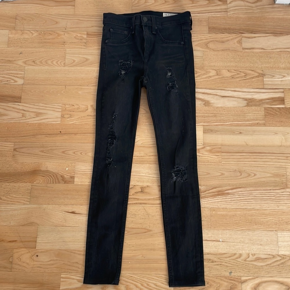 Rag & bone high rise leggings destroyed black 24